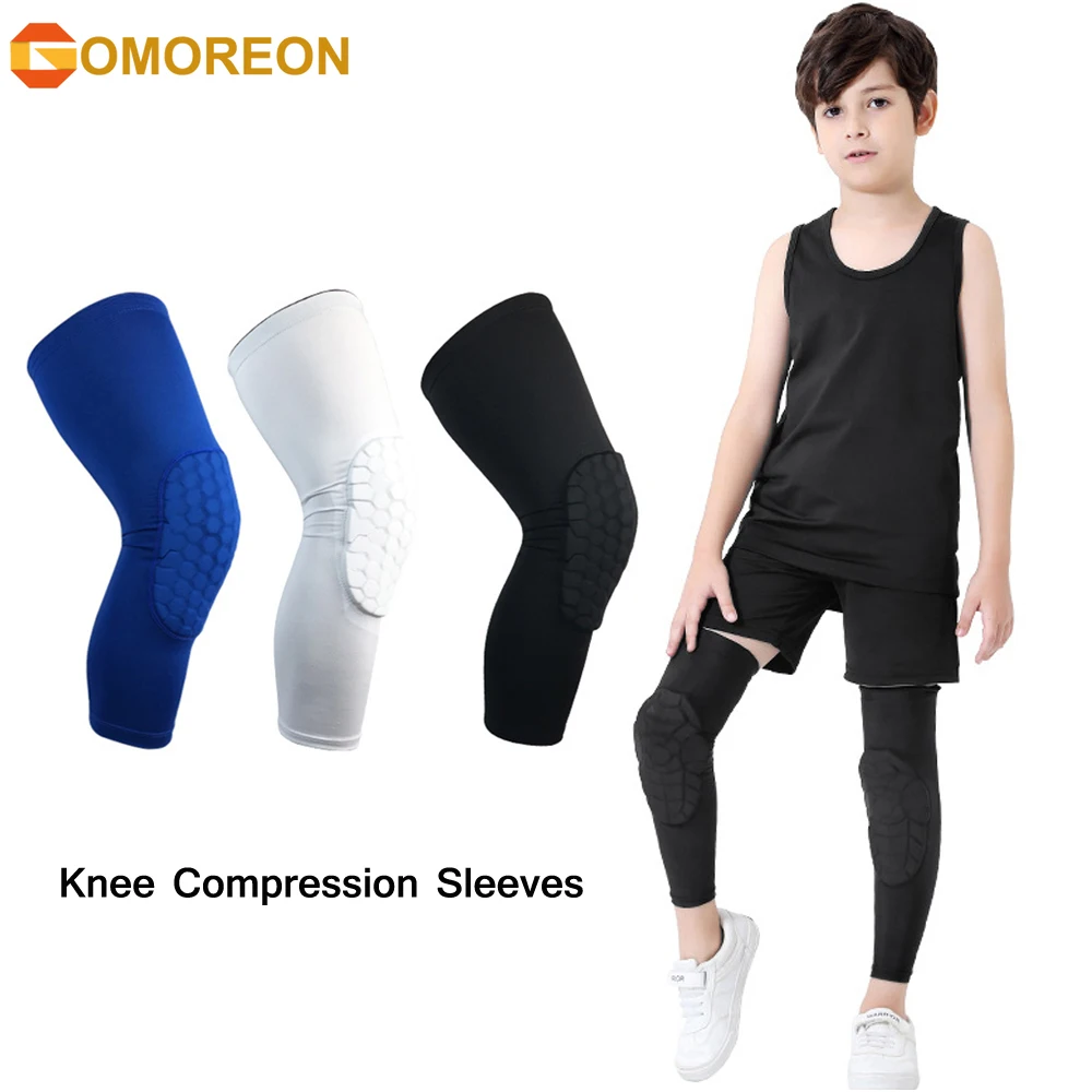 Youth Cycling Gear - Ginocchiere a compressione a nido d'ape
